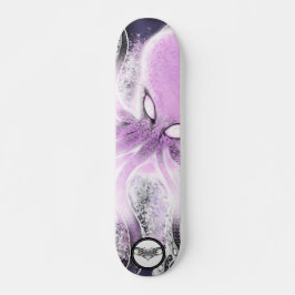 Skateboard Octopus morado rosa salpicaduras blancas de agua o