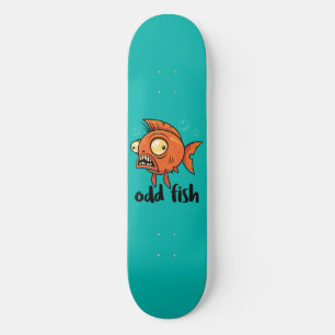 Skateboard Odd Fish Quirky Funny Naranja Goldfish Personaliza