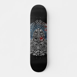 Skateboard Odin ravens and swords Viking Mythology USA flag