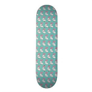Skateboard Oídos largos de la cola mullida blanca afortunada