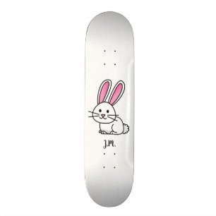 Skateboard Oídos largos de la cola mullida blanca afortunada