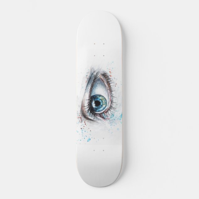 Skateboard Ojo azul lloroso (tristeza, simpatía y depresión) (Anverso)
