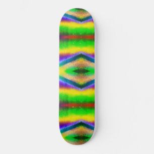 Skateboard Ojo de triángulo verde limón geométrico abstracto