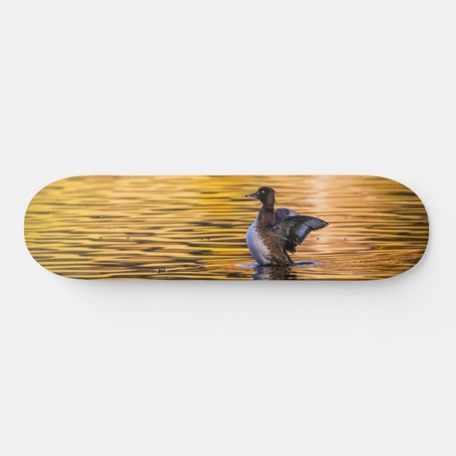 Skateboard Ojo dorado en un lago dorado (Horz)