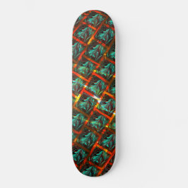 Skateboard "Ojos con marco" azules, cuadrados, rasguños o ral