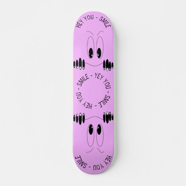 Skateboard Ojos curiosos - Sonrisa - Añadir tu texto/color (Anverso )