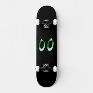 Skateboard Ojos de dibujos animados con resplandor verde