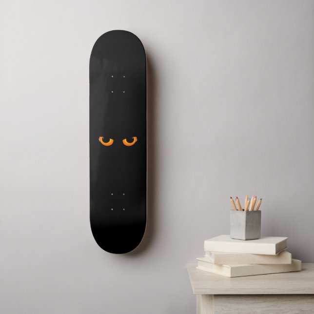 Skateboard Ojos de Gato Negro (Arte de la pared)