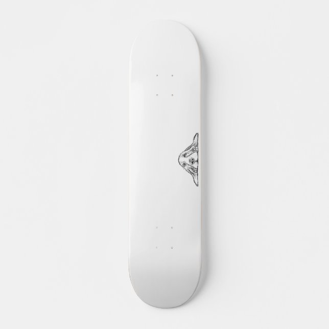 Skateboard ojos de perrito simple blanco negro (Anverso )