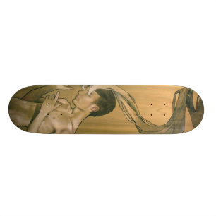 Skateboard Ojos ilustrados del tablero del patín del humo