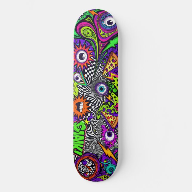 Skateboard Ojos LOCOS (Anverso)