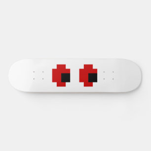 Skateboard Ojos rojos fantasmagóricos de 8 bits