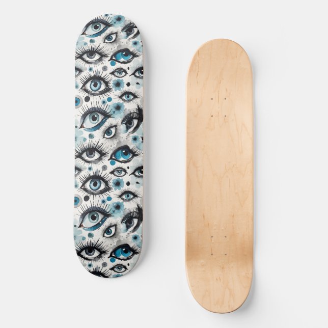 Skateboard ¡Ojos! Tantos Bonitos Turquoise Blue Eye (Anverso)