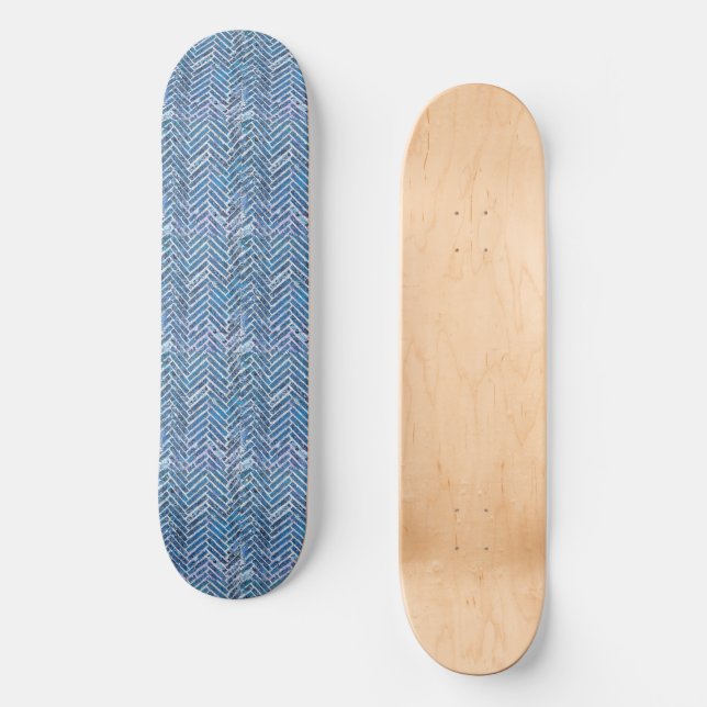 Skateboard Ola Azul Minimalista (Anverso)