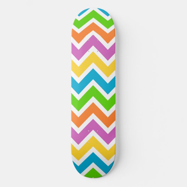 Skateboard Ola Colorida Arcoíris (Anverso)