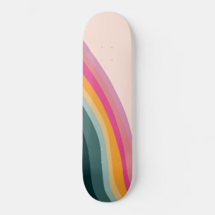 Skateboard Ola de arco iris retro #1 #wall #art