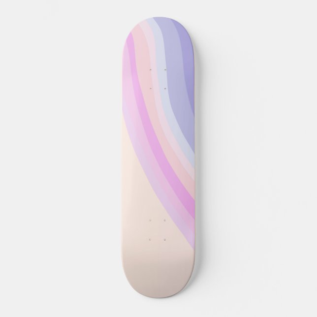Skateboard Ola de arco iris retro #2 #wall #art (Anverso)