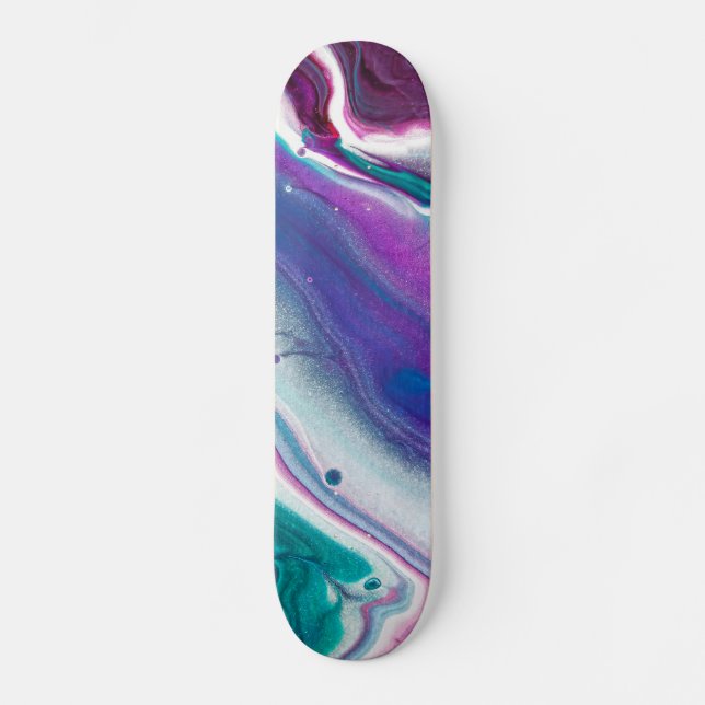 Skateboard Ola de color abstracto (Anverso)