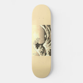 Skateboard Ola de pintura artística japonesa,