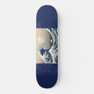 Skateboard Ola de pintura artística japonesa,