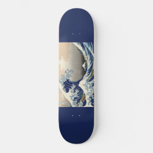 Skateboard Ola de pintura artística japonesa,