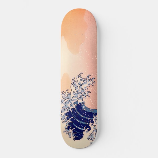 Skateboard Ola de pintura artística japonesa, (Anverso)