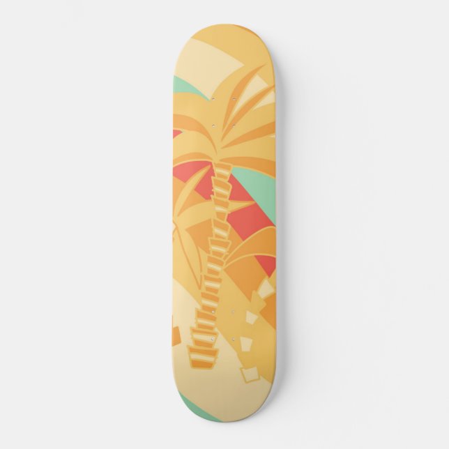 Skateboard Ola de verano retro-pálido #1 #decoración mínima # (Anverso)