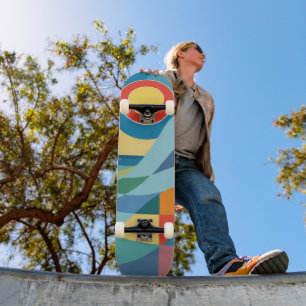 Skateboard Ola del Océano al Amanecer