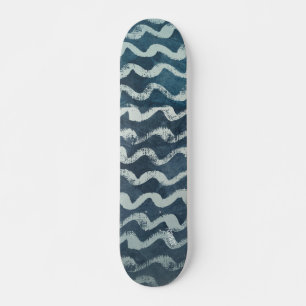 Skateboard Ola oceánica y nombre o texto