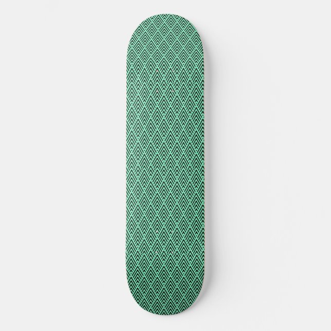Skateboard Ola Verde Abstracta (Anverso)