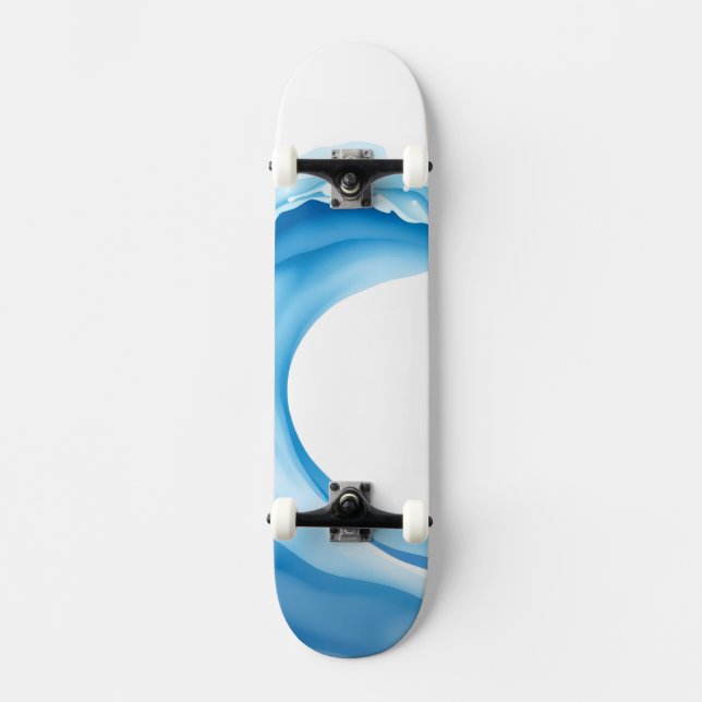 Skateboard Olas azules (Anverso)