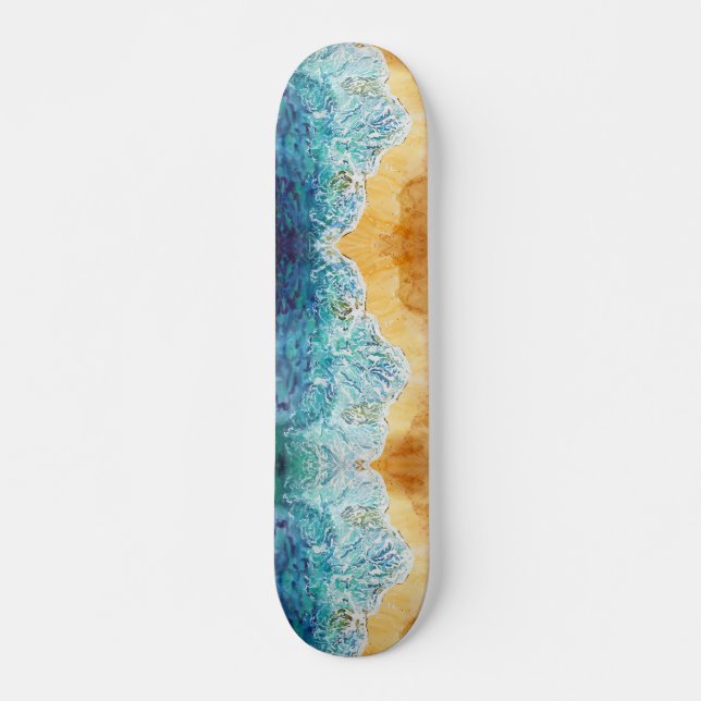 Skateboard Olas azules en la playa de Sand (Anverso )