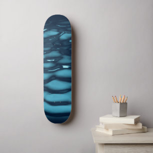 Skateboard Olas de agua azul Aqua