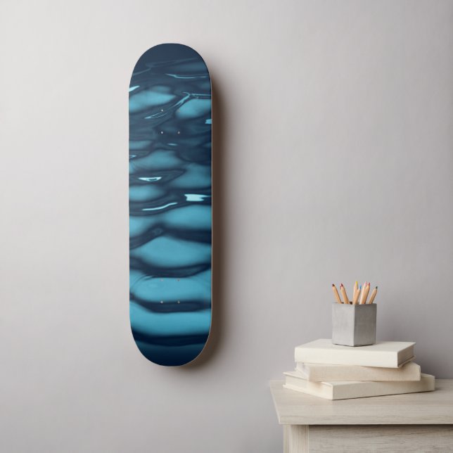 Skateboard Olas de agua azul Aqua (Arte de la pared)