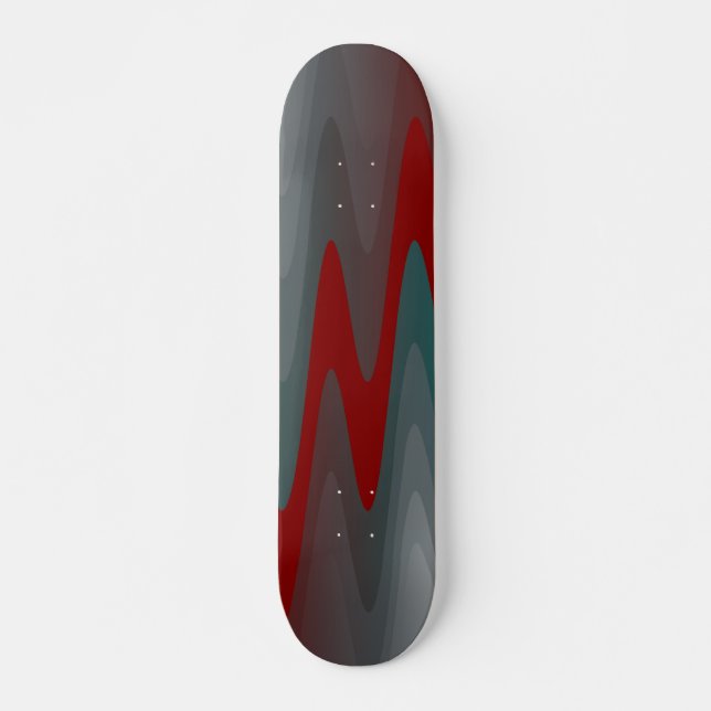 Skateboard Olas grises de Borgoña verde azuladas (Anverso )