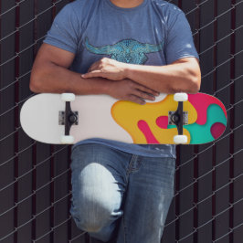 Skateboard Olas Retro Capas Coloreadas