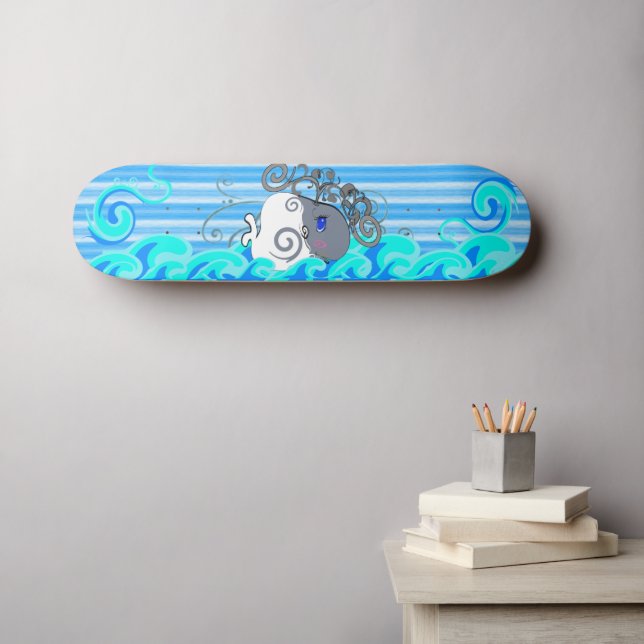 Skateboard Olas Y Ballenas (Arte de pared (horz))
