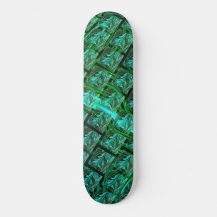 Skateboard 'Olhos azuis enquadrados', imagem riscada, borada