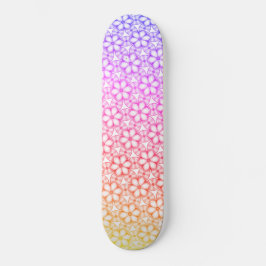 Skateboard Ombre floral tropical hawaiano Kaleidoscope