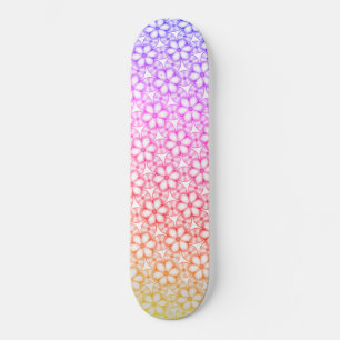 Skateboard Ombre Kaleidoscopio Tropical Hawaiano 