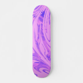 Skateboard Onda abstracta morada rosa