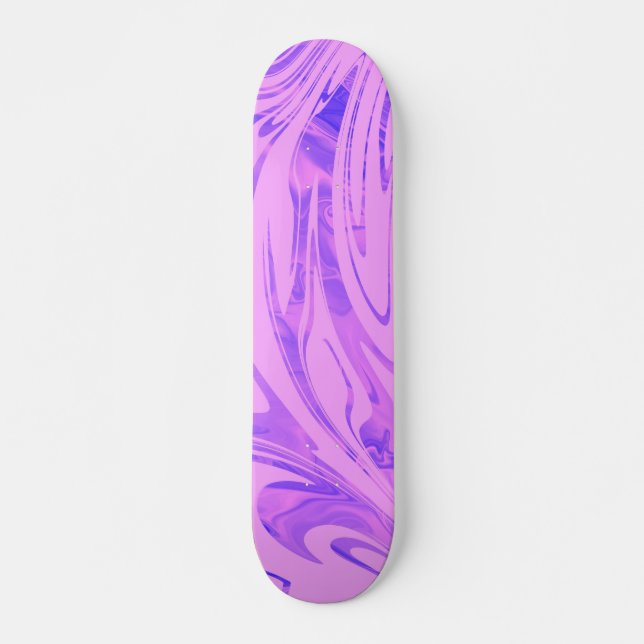 Skateboard Onda abstracta morada rosa (Anverso )