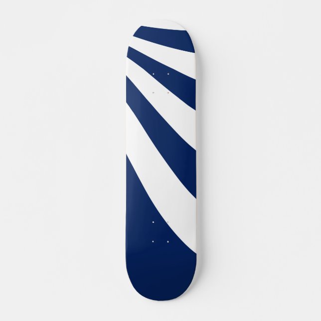 Skateboard Onda azul y blanca (Anverso )