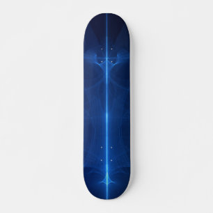 Skateboard Onda de Luz Azul Abstracta