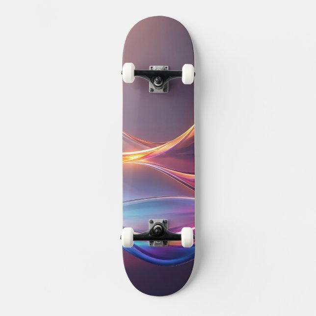 Skateboard Ondas abstractas de gradiente radiante (Anverso)