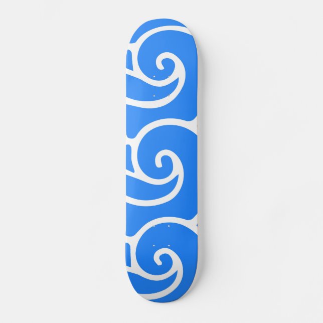Skateboard Ondas azules del estilo japonés (Anverso)