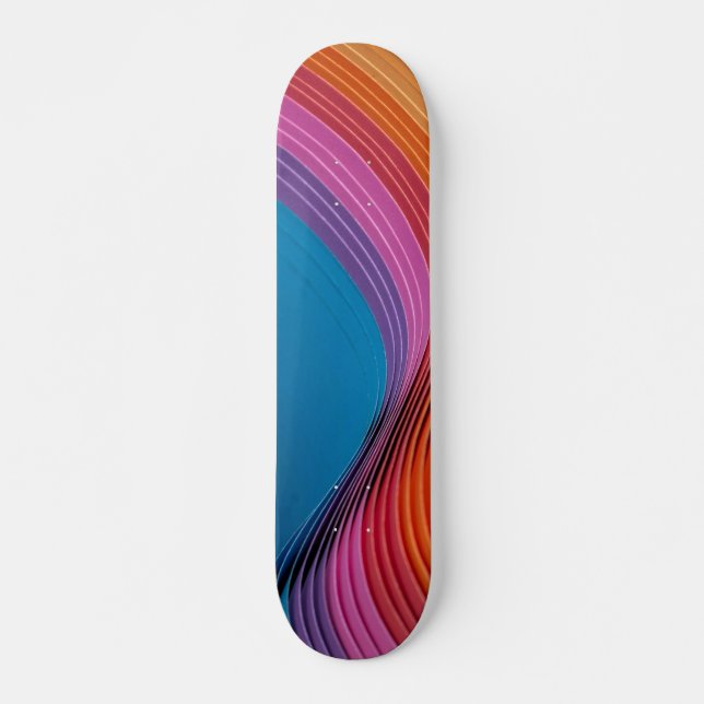 Skateboard Ondas coloridas (Anverso )