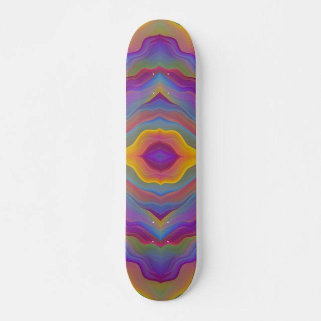 SKATEBOARD ONDAS COLORIDAS ABSTRACTAS   (Anverso )
