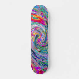Skateboard Ondas de Color Psicodélico Floral Abstracto Arcoír
