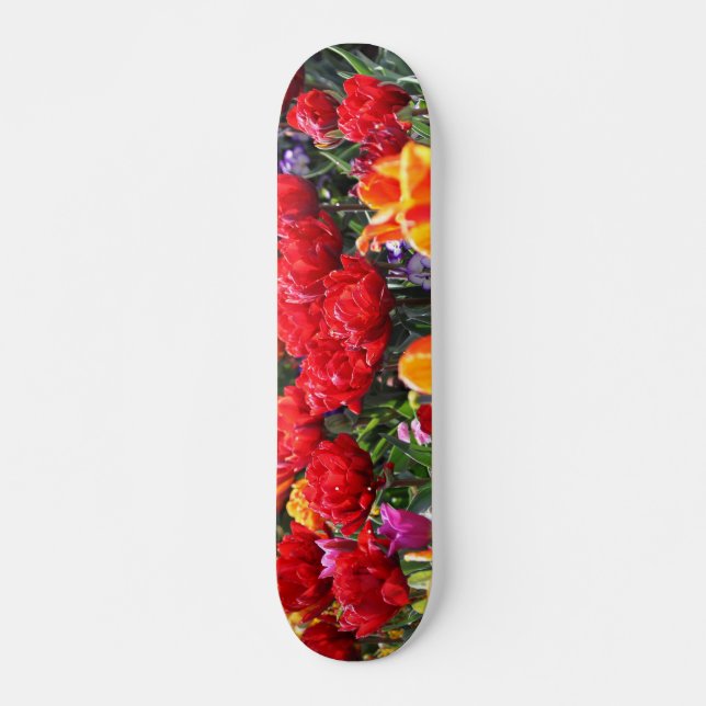 Skateboard Ondas de Crmson Floral Falln (Anverso )